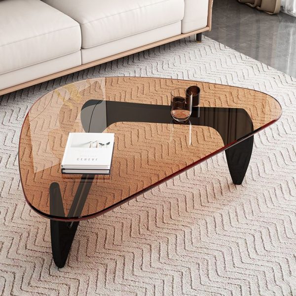 Modern Simplicity Triangle Solid Wood Glass Coffee Table 1 - Tier For Living Room - Image 9