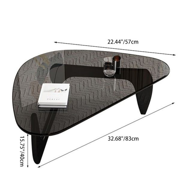 Modern Simplicity Triangle Solid Wood Glass Coffee Table 1 - Tier For Living Room - Image 4