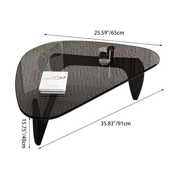 Modern Simplicity Triangle Solid Wood Glass Coffee Table 1 - Tier For Living Room - Image 5