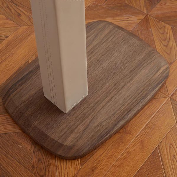 Modern Simplicity Square Liftable Swivel Leather Solid Wood Multilayer Board Stainless Steel End Table 1 - Tier For Living Room - Image 6
