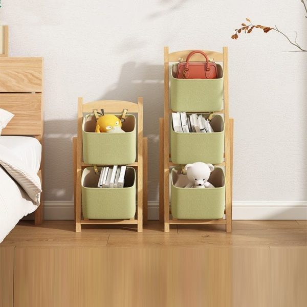 Modern Simplicity Square Fabric Box Solid Wood 2/3/4 - Storage Side Table For Living Room - Image 10