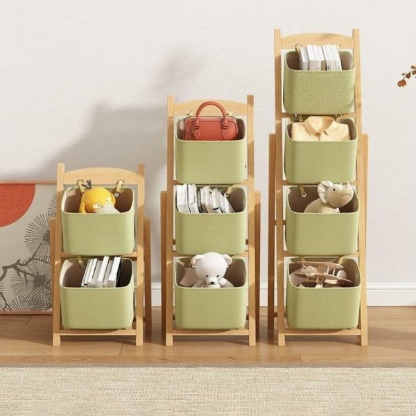 Modern Simplicity Square Fabric Box Solid Wood 2/3/4 - Storage Side Table For Living Room - Image 2