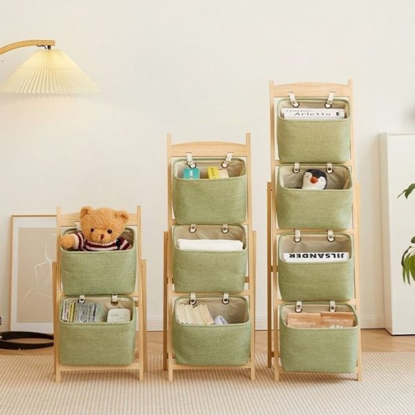 Modern Simplicity Square Fabric Box Solid Wood 2/3/4 - Storage Side Table For Living Room - Image 12