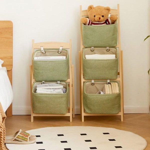 Modern Simplicity Square Fabric Box Solid Wood 2/3/4 - Storage Side Table For Living Room - Image 11