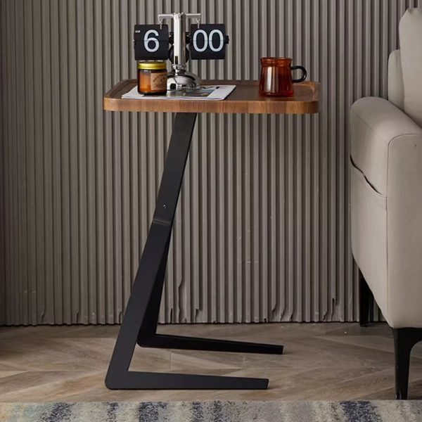 Contemporary Nordic Square Geometry Density Board Iron 1 - Tier Side Table For Living Room - Image 5