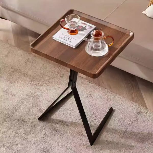 Contemporary Nordic Square Geometry Density Board Iron 1 - Tier Side Table For Living Room - Image 6