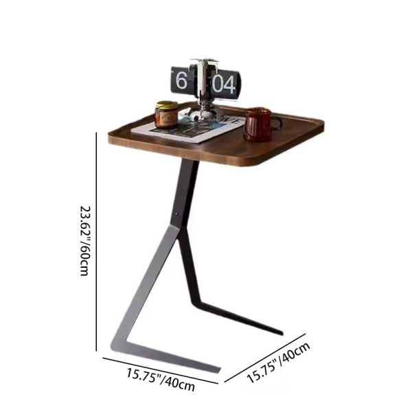 Contemporary Nordic Square Geometry Density Board Iron 1 - Tier Side Table For Living Room - Image 4