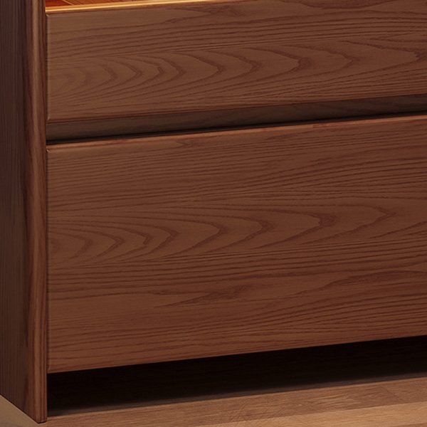 Modern Minimalist Square Cube Glass Ash Solid Wood Nightstand 2 - Drawer For Bedroom - Image 6