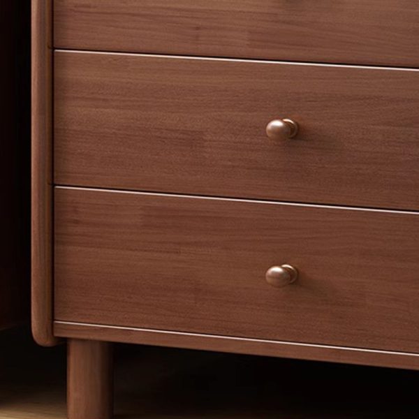 Contemporary Simplicity Square Cube Curved Rubber Wood Solid Wood Nightstand 2/3 - Drawer Side Table For Living Room - Image 7