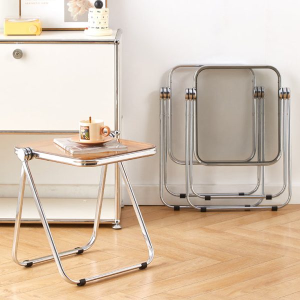 Modern Minimalist Foldable Square PET Metal Coffee Table For Living Room - Image 2