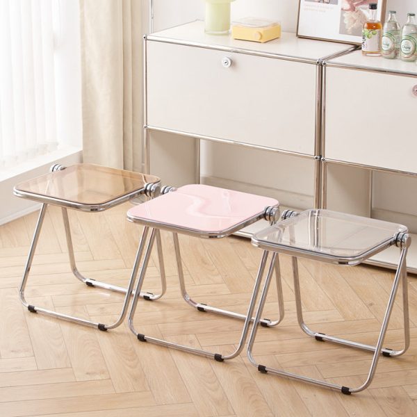 Modern Minimalist Foldable Square PET Metal Coffee Table For Living Room - Image 3