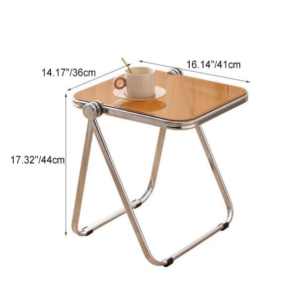 Modern Minimalist Foldable Square PET Metal Coffee Table For Living Room - Image 4