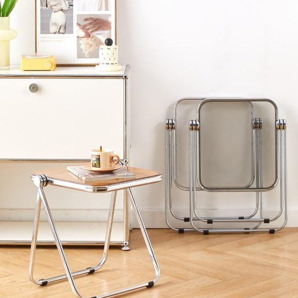 Modern Minimalist Foldable Square PET Metal Coffee Table For Living Room - Image 9