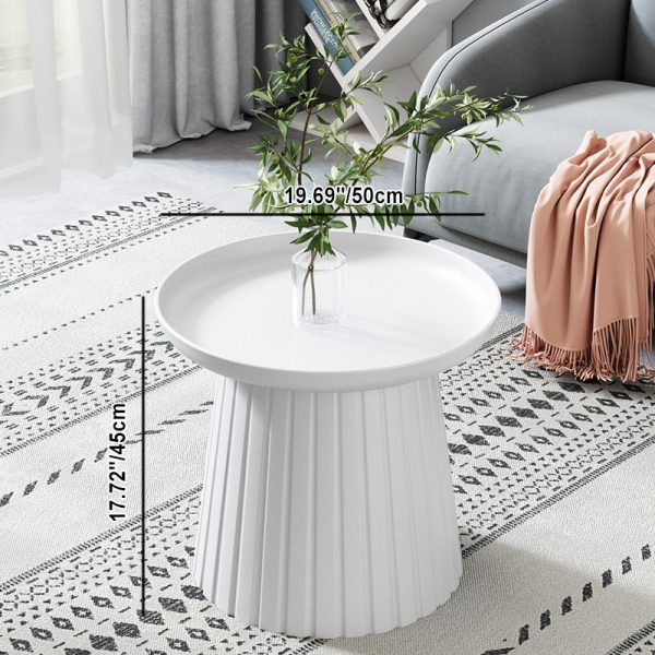 Modern Minimalist Round Tray Cylinder Plastic Coffee Table For Living Room - Image 4