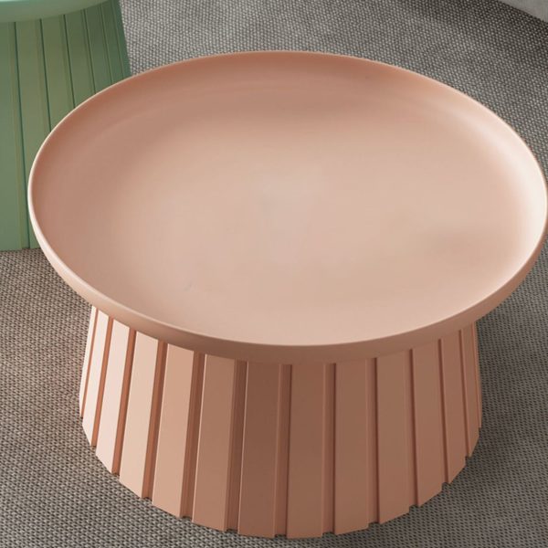 Modern Minimalist Round Tray Cylinder Plastic Coffee Table For Living Room - Image 27