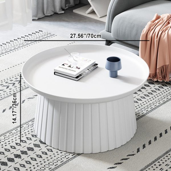 Modern Minimalist Round Tray Cylinder Plastic Coffee Table For Living Room - Image 5