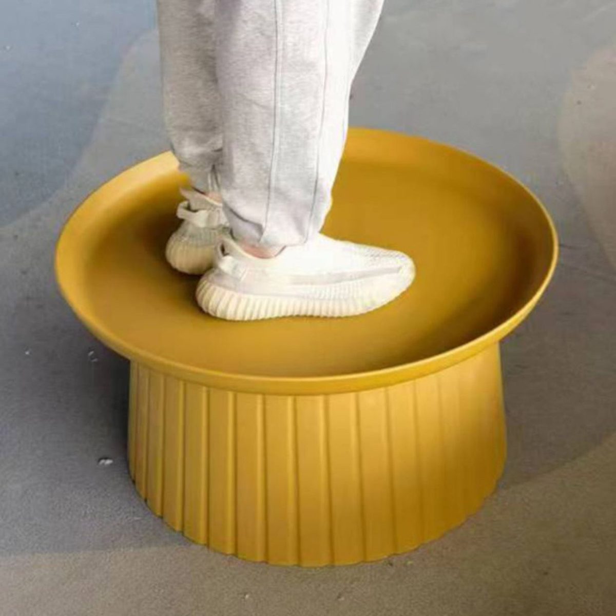 Modern Minimalist Round Tray Cylinder Plastic Coffee Table For Living Room - Image 9