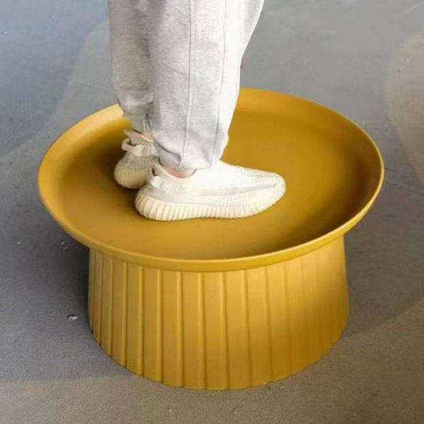 Modern Minimalist Round Tray Cylinder Plastic Coffee Table For Living Room - Image 9