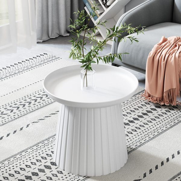 Modern Minimalist Round Tray Cylinder Plastic Coffee Table For Living Room - Image 11