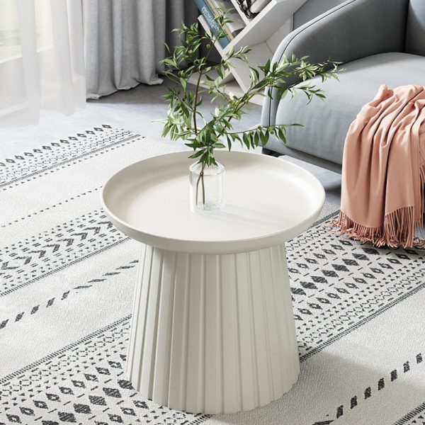 Modern Minimalist Round Tray Cylinder Plastic Coffee Table For Living Room - Image 12