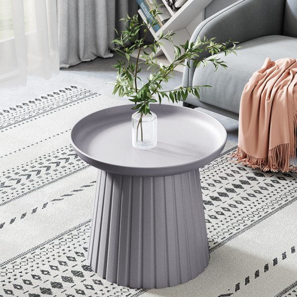 Modern Minimalist Round Tray Cylinder Plastic Coffee Table For Living Room - Image 17