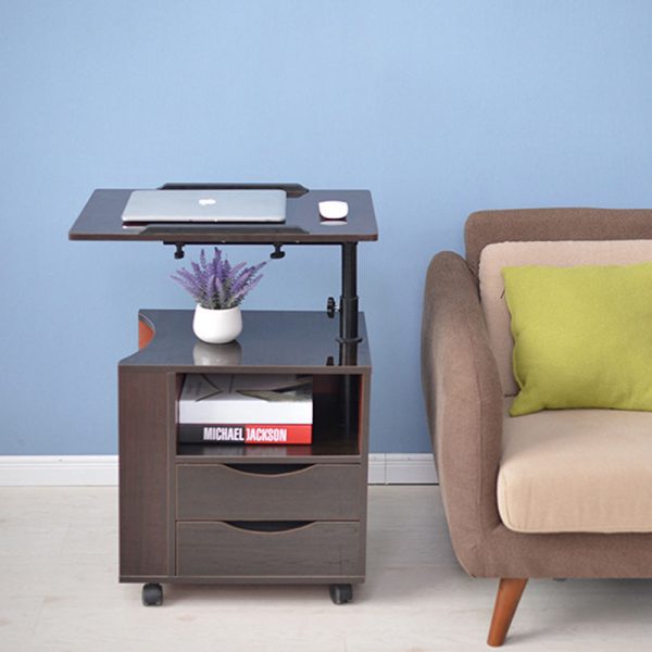 Modern Minimalist Removable Rectangular Carbon Steel Density Panel Nightstand 2-Drawer 1-Cabinet For Bedroom - Image 3