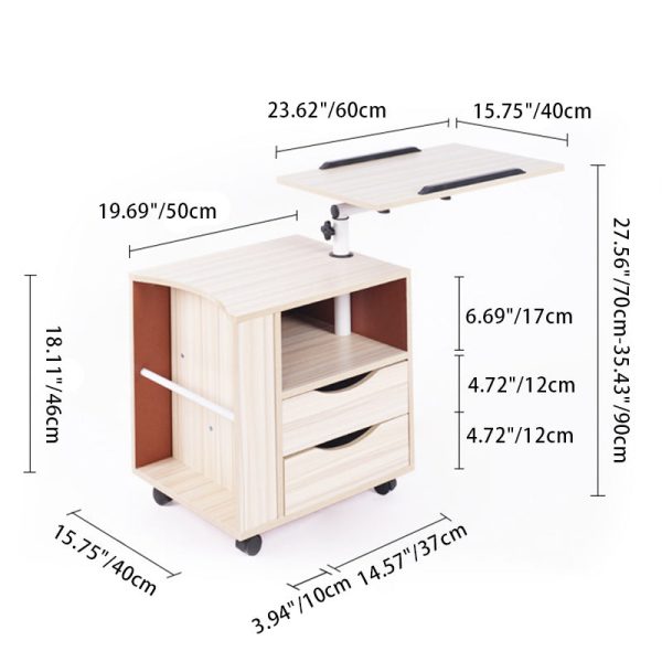 Modern Minimalist Removable Rectangular Carbon Steel Density Panel Nightstand 2-Drawer 1-Cabinet For Bedroom - Image 4