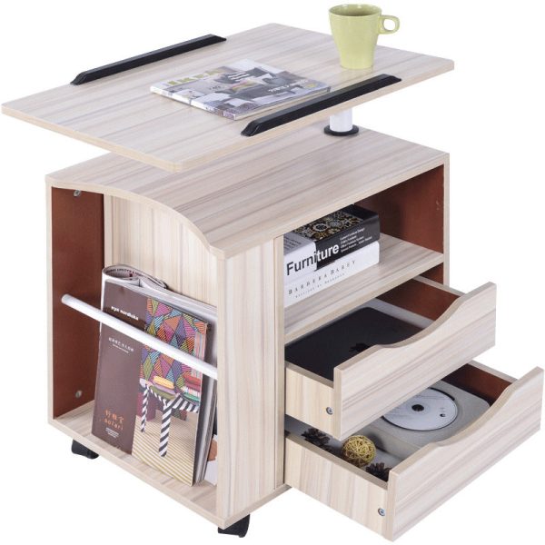 Modern Minimalist Removable Rectangular Carbon Steel Density Panel Nightstand 2-Drawer 1-Cabinet For Bedroom - Image 21