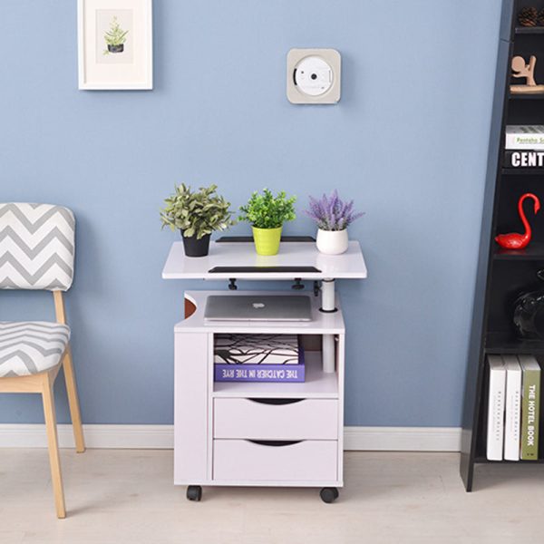 Modern Minimalist Removable Rectangular Carbon Steel Density Panel Nightstand 2-Drawer 1-Cabinet For Bedroom - Image 18