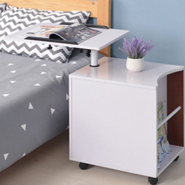 Modern Minimalist Removable Rectangular Carbon Steel Density Panel Nightstand 2-Drawer 1-Cabinet For Bedroom - Image 9