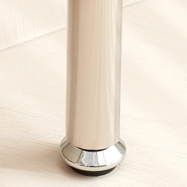 Modern Minimalist Rectangular Rounded Corner Panel Stainless Steel Nightstand 1-Cabinet For Bedroom - Image 9