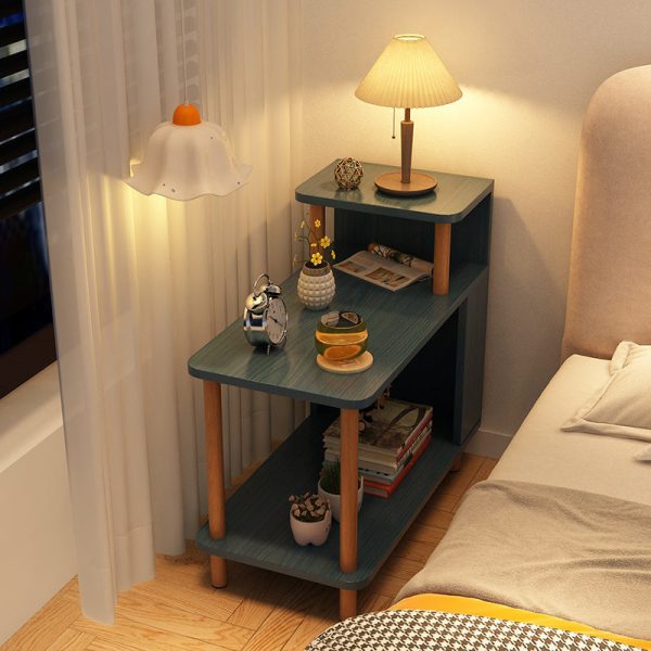 Modern Minimalist Rectangular Solid Wood Panel Side Table 3-Tier For Bedroom - Image 21