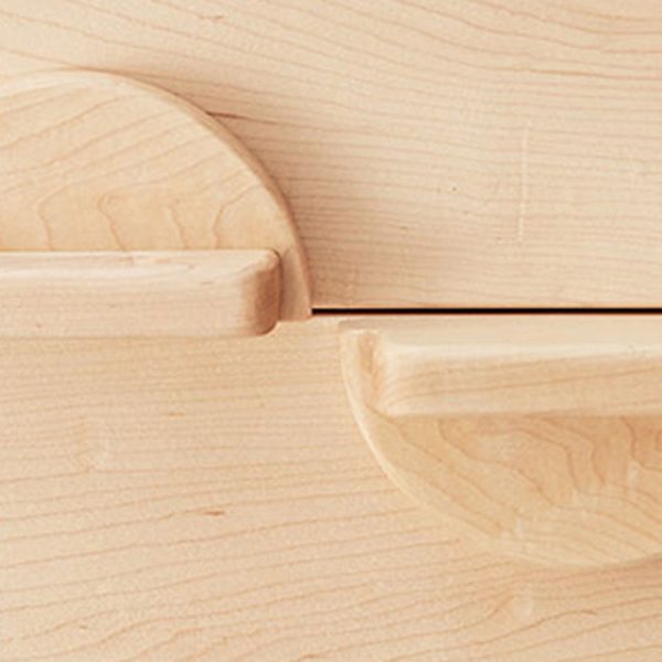 Contemporary Nordic Rectangular Round Knob Maple Wood Nightstand 2-Drawer For Bedroom - Image 6