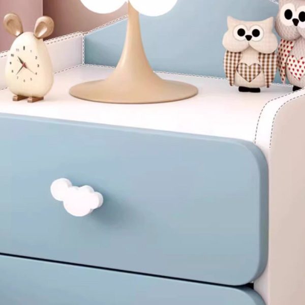 Contemporary Creative Kids Rectangular Faux Panel Nightstand 1/2 Drawer For Bedroom - Image 6