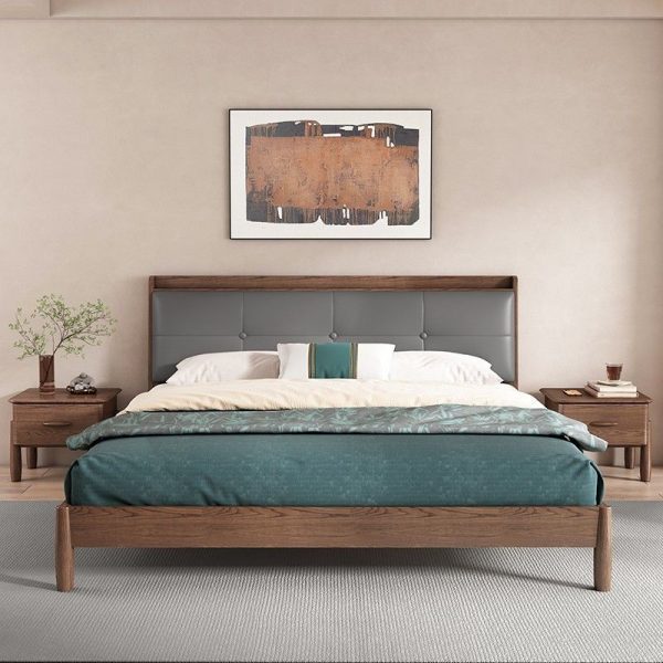 Modern Mid-Century Rectangular Tabletop Ash Wood Nightstand 1-Drawer For Bedroom - Image 5