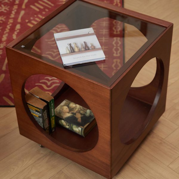 Modern Minimalist Removable Square Glass Wood End Table 2-Tier For Living Room - Image 5