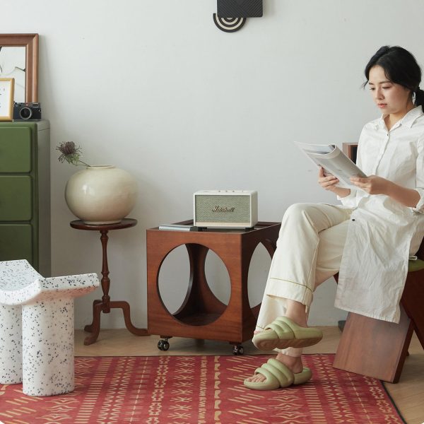 Modern Minimalist Removable Square Glass Wood End Table 2-Tier For Living Room - Image 12