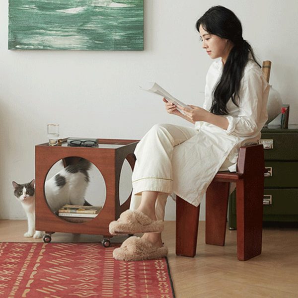 Modern Minimalist Removable Square Glass Wood End Table 2-Tier For Living Room - Image 15