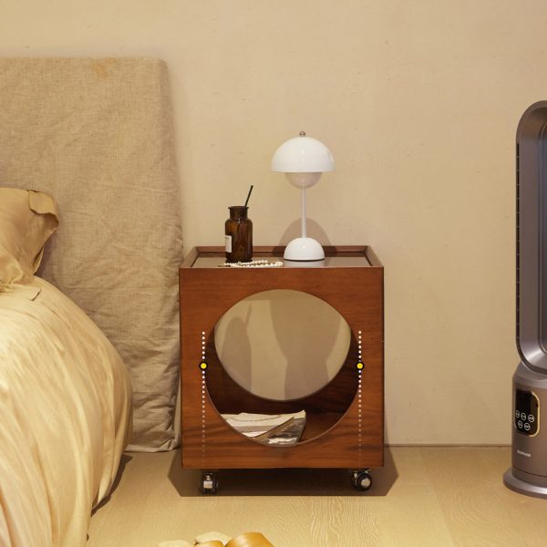 Modern Minimalist Removable Square Glass Wood End Table 2-Tier For Living Room - Image 18
