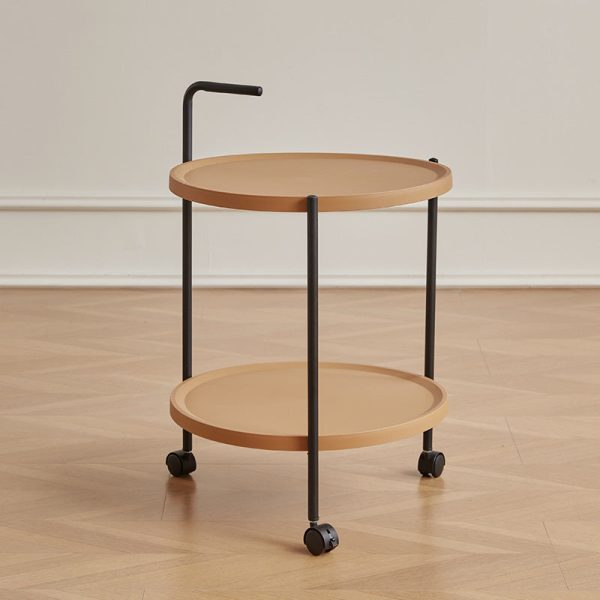 Modern Minimalist Removable Round Plastic Metal End Table 2-Tier For Living Room - Image 22