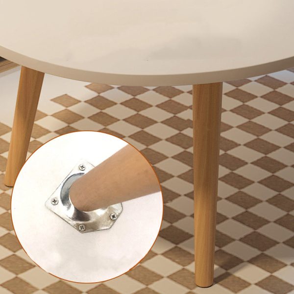 Modern Minimalist Oval Wood Coffee Table 1/2-Tier For Living Room - Image 4