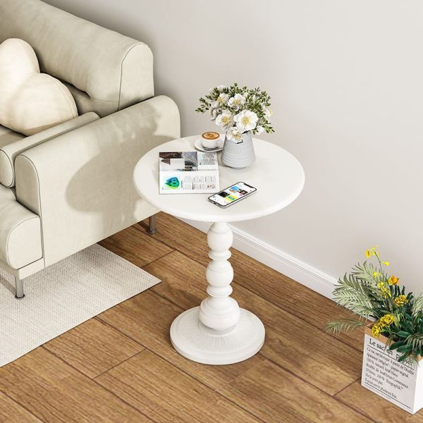 Contemporary Creative Round Iron End Table 1-Tier For Living Room - Image 10
