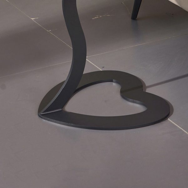 Traditional European Round Rock Slab Steel End Table 1-Tier For Living Room - Image 6