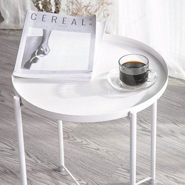 Contemporary Simplicity Round Steel End Table 1-Tier For Living Room - Image 10