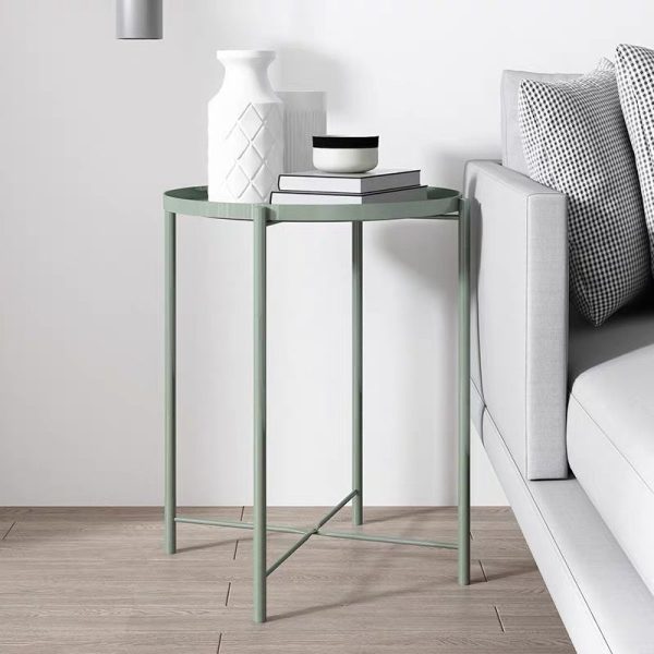Contemporary Simplicity Round Steel End Table 1-Tier For Living Room - Image 15