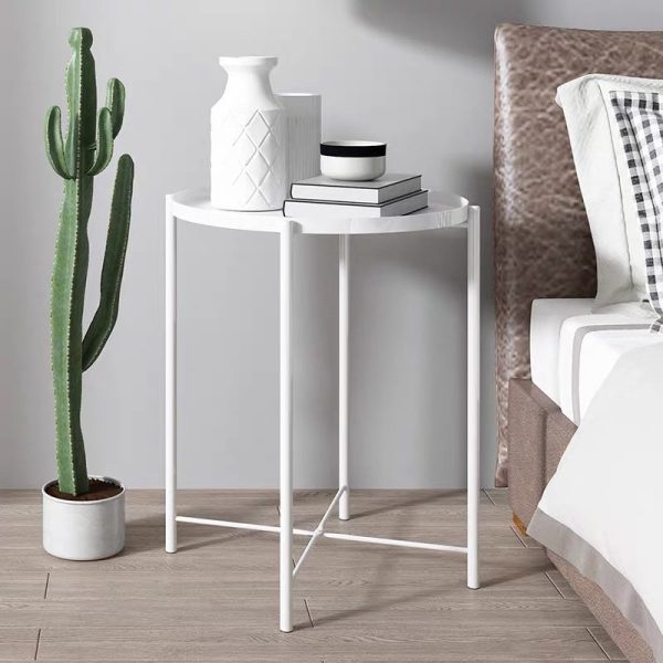 Contemporary Simplicity Round Steel End Table 1-Tier For Living Room - Image 16