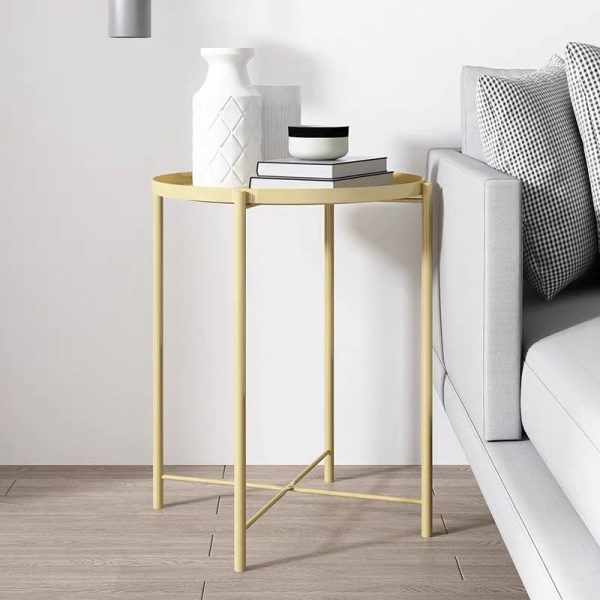 Contemporary Simplicity Round Steel End Table 1-Tier For Living Room - Image 17