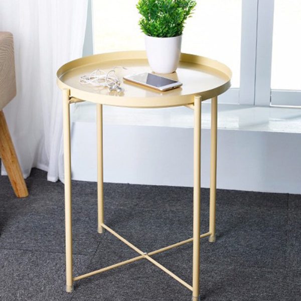 Contemporary Simplicity Round Steel End Table 1-Tier For Living Room - Image 3