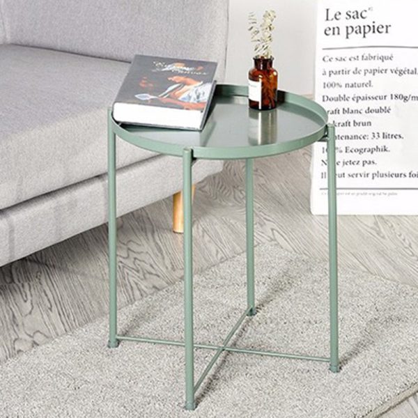 Contemporary Simplicity Round Steel End Table 1-Tier For Living Room - Image 5
