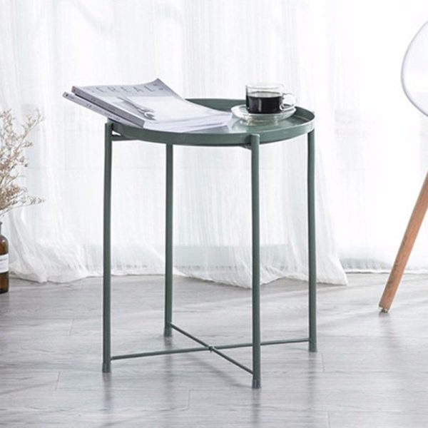 Contemporary Simplicity Round Steel End Table 1-Tier For Living Room - Image 11